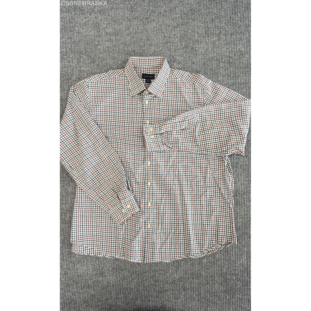 Scott Barber Men's Multi-color Gingham Check Cotton Button Down Shirt Size XXL